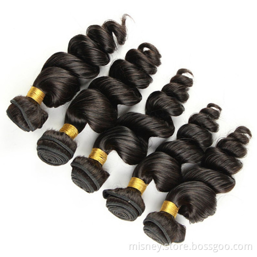 Virign Hair Brazilian Hair Weave Bundles Remy 100% Human Hair Extensions Loose Wave Hair Natural Color 8-26 Inch Misney Deals